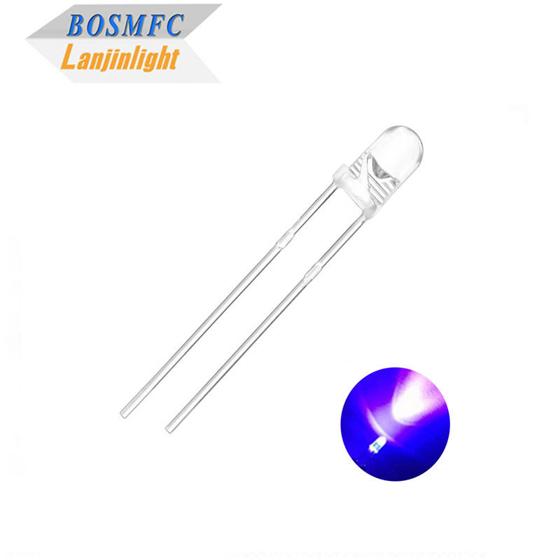 3mm F3 Dip UV LED Chip 395nm 405nm Durch Loch Für Nagellack Heilung
