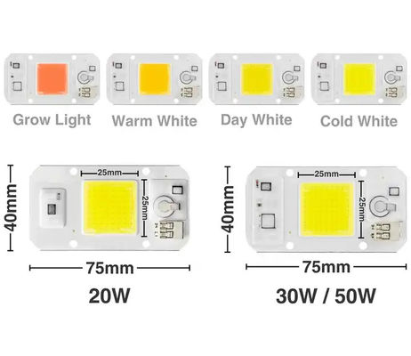 Warme weiße Pflanzen COB Power LED 20W 50W Hohe Leuchtkraft für Wachstumslicht
