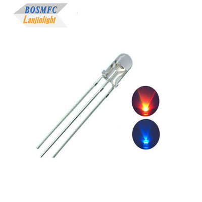 1.8V-2.4V Doppelfarbige LED-Diode 5mm durch Loch Rot Blau Farbe Hohe Helligkeit
